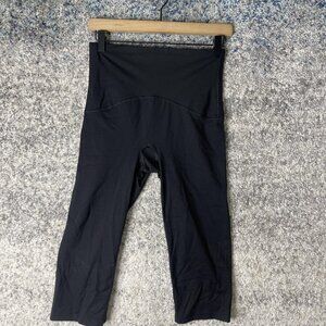 Spanx Pants Womens Large Black High Rise Cropped Shapewear Leggings Athletic